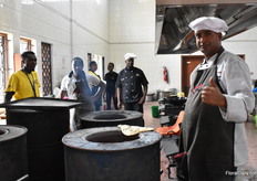 The chef making some tasty bread.